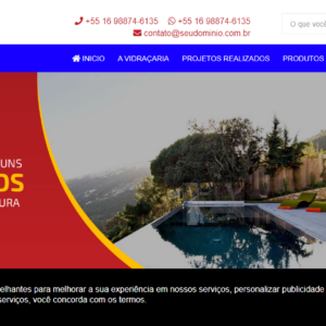 Site pronto para vidraçarias em PHP